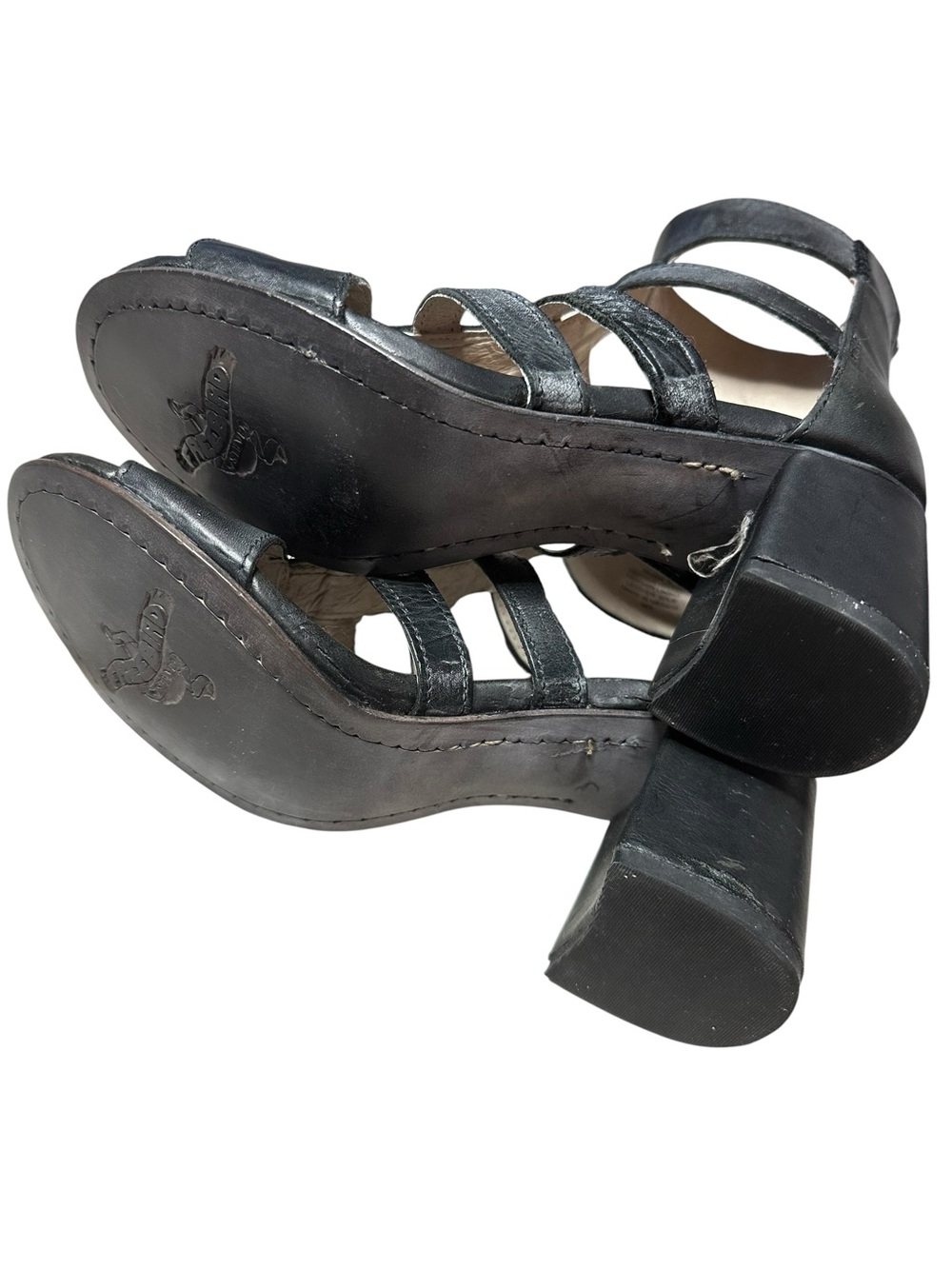 Freebird by Steven Black Raven Leather Gladiator Sandals 9 - Picture 6 of 9